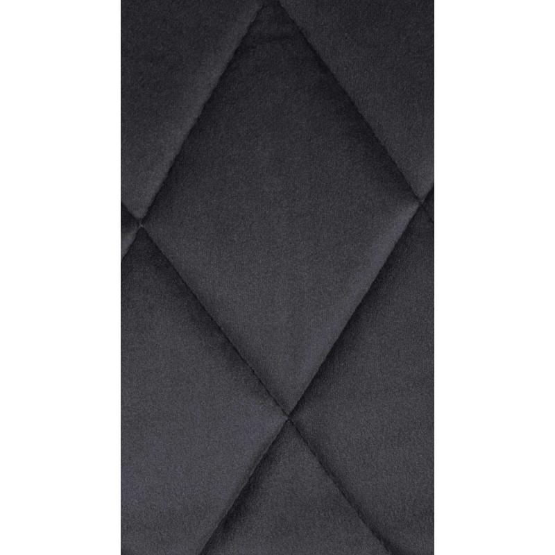 Taburete de bar Lazio, terciopelo, cromo, gris oscuro