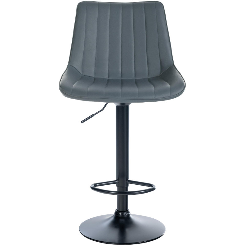 Tabouret de bar Toni, similicuir, noir/gris