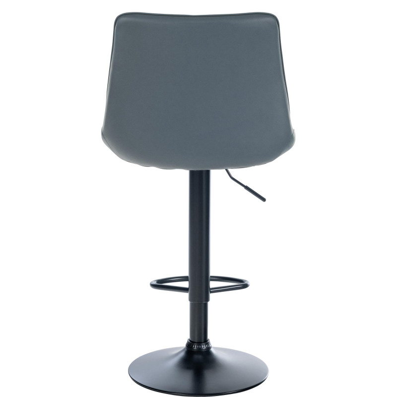 Tabouret de bar Toni, similicuir, noir/gris