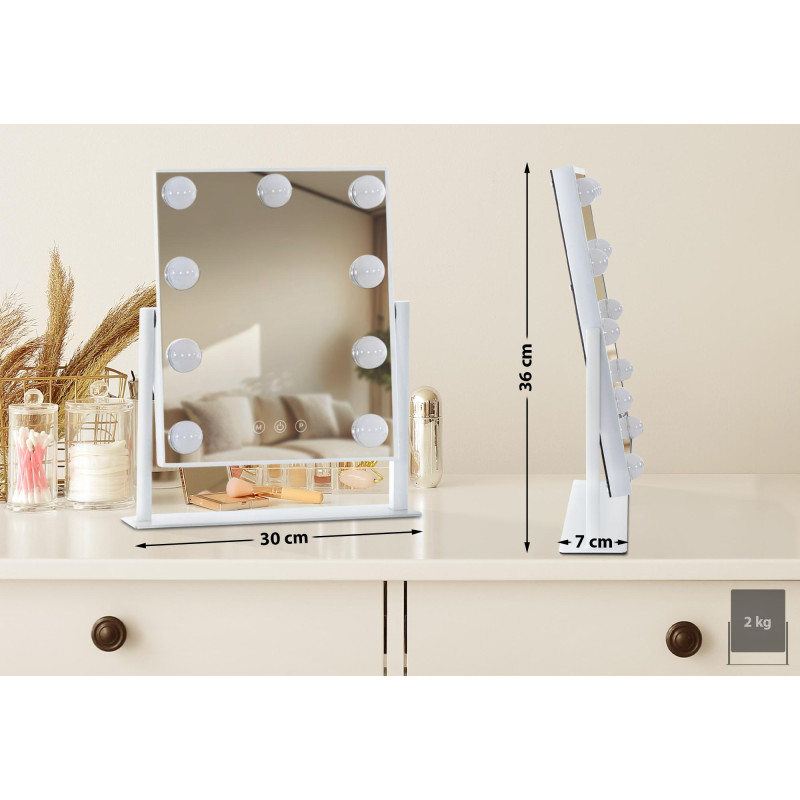 Miroir de maquillage Majuro blanc