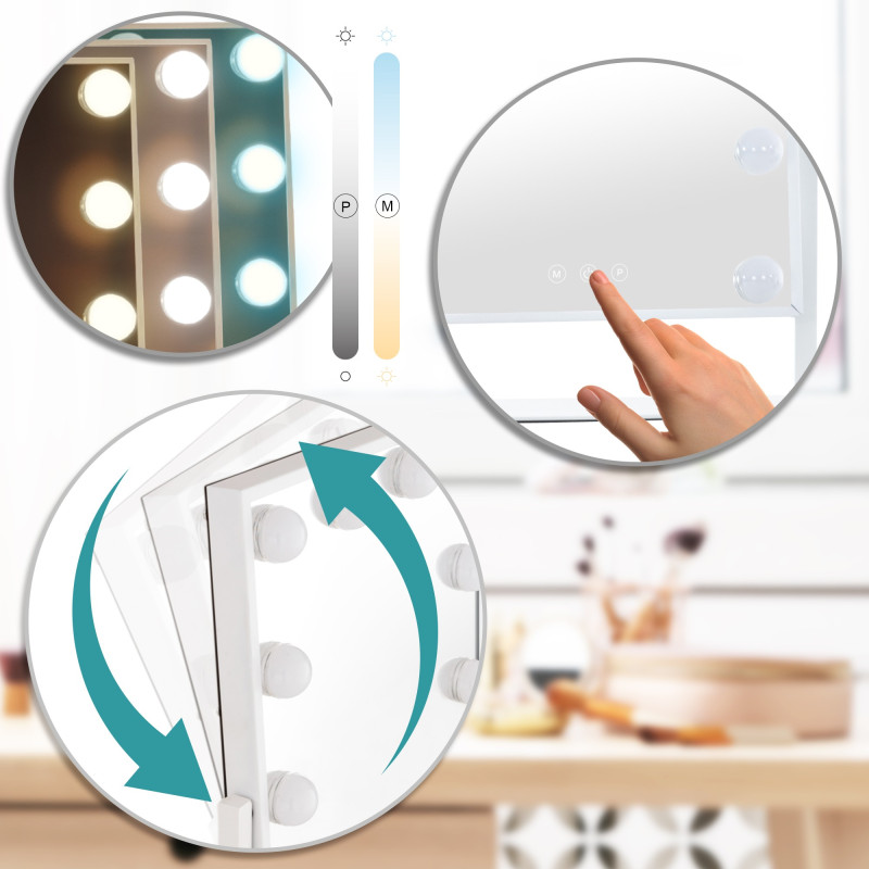 Miroir de maquillage Yaren blanc