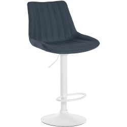 Tabouret de bar Toni en tissu blanc gris foncé