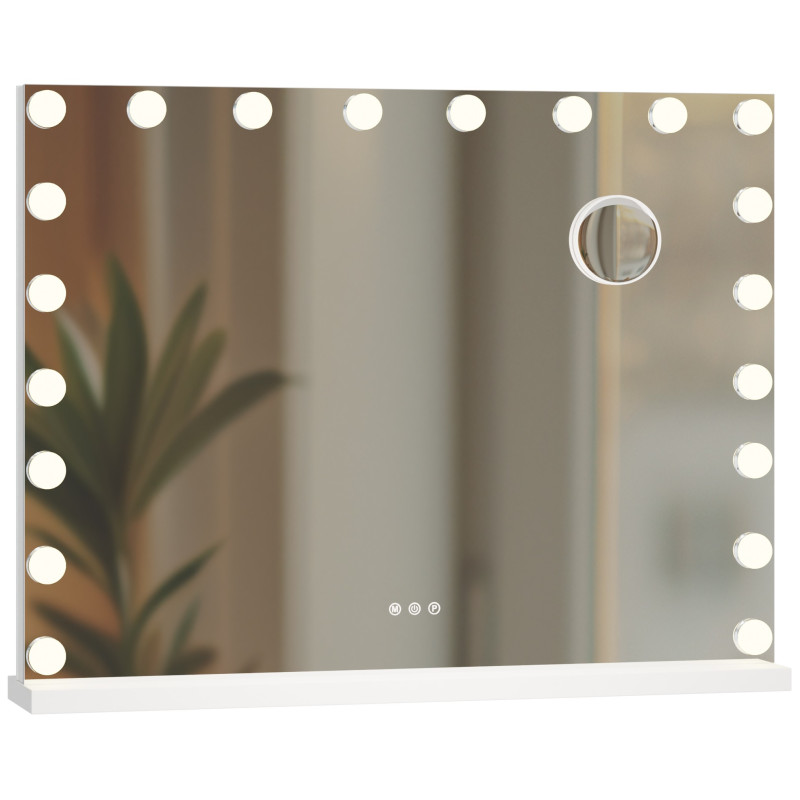 Miroir de maquillage Norlina sans Bluetooth blanc