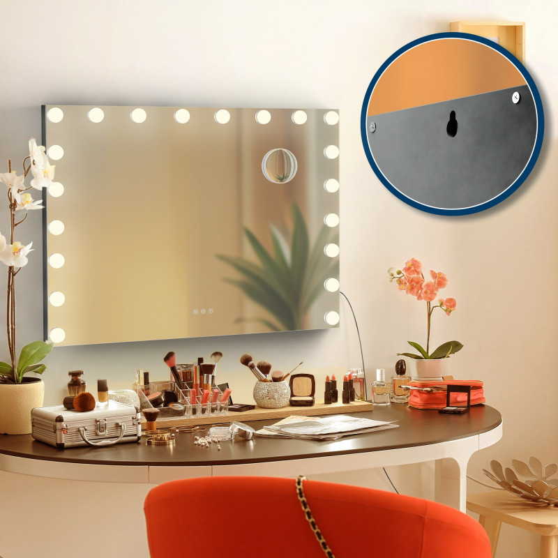Miroir de maquillage Norlina avec Bluetooth noir