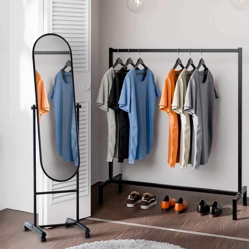 Miroir ovale sur pied Nane noir