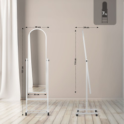 Miroir sur pied Evoir blanc