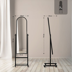 Miroir sur pied Evoir noir