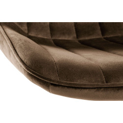 Taburete de bar Toni de terciopelo, negro/marrón