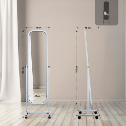 Miroir sur pied carré Medusa blanc