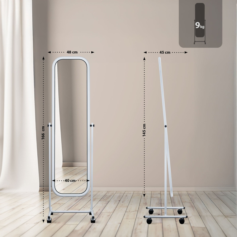 Miroir sur pied carré Medusa blanc