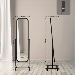 Miroir sur pied carré Medusa noir