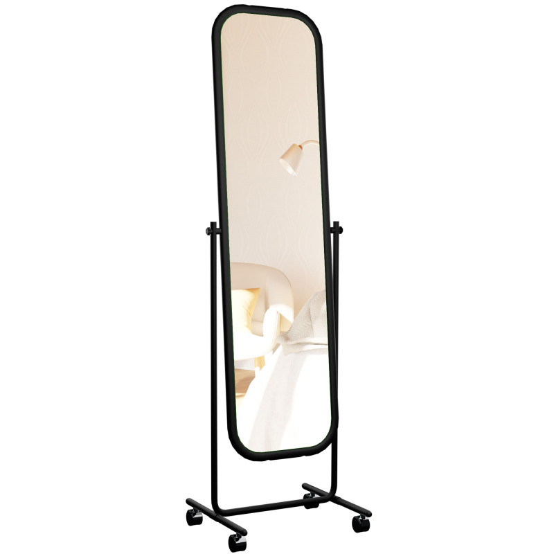 Miroir sur pied carré Medusa noir