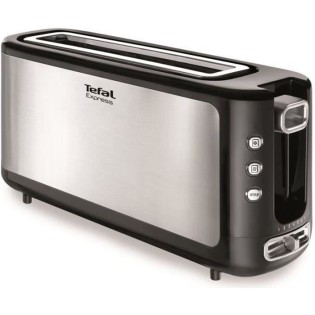 TEFAL TL365ETR Grille-pain Express 1 fente, Toaster, 7 niveaux de dorage, Décongélation, Réchauffage, Remontée extra haute du pa