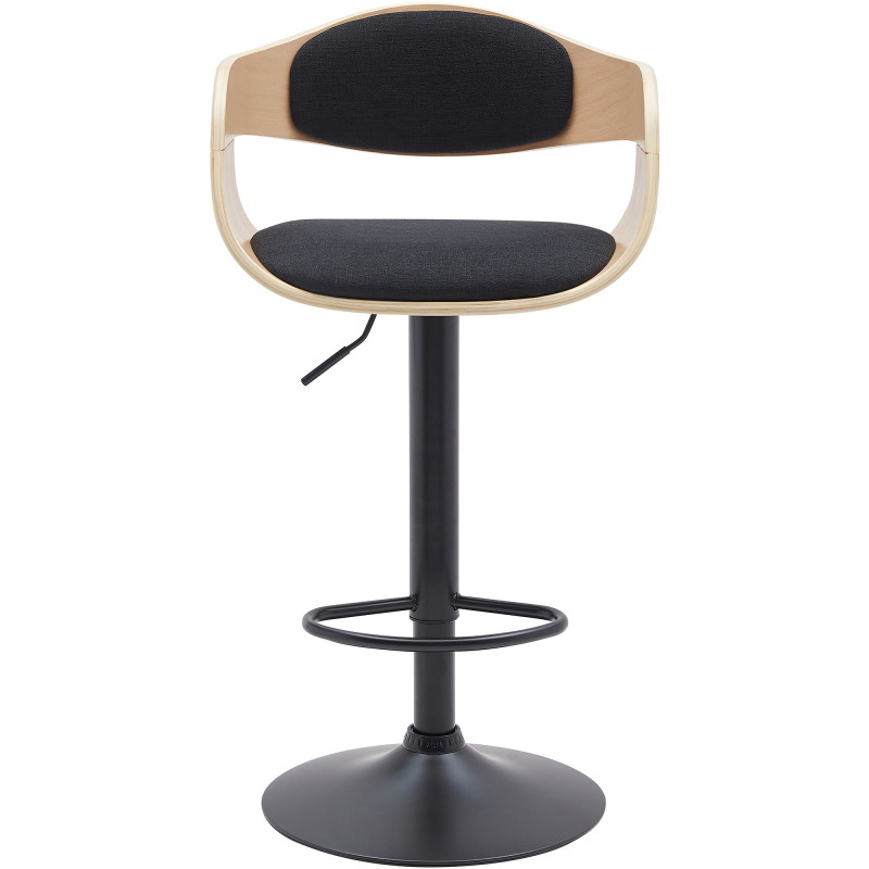 Tabouret de bar Kingston B, tissu naturel/noir