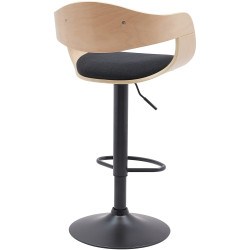 Tabouret de bar Kingston B, tissu naturel/noir