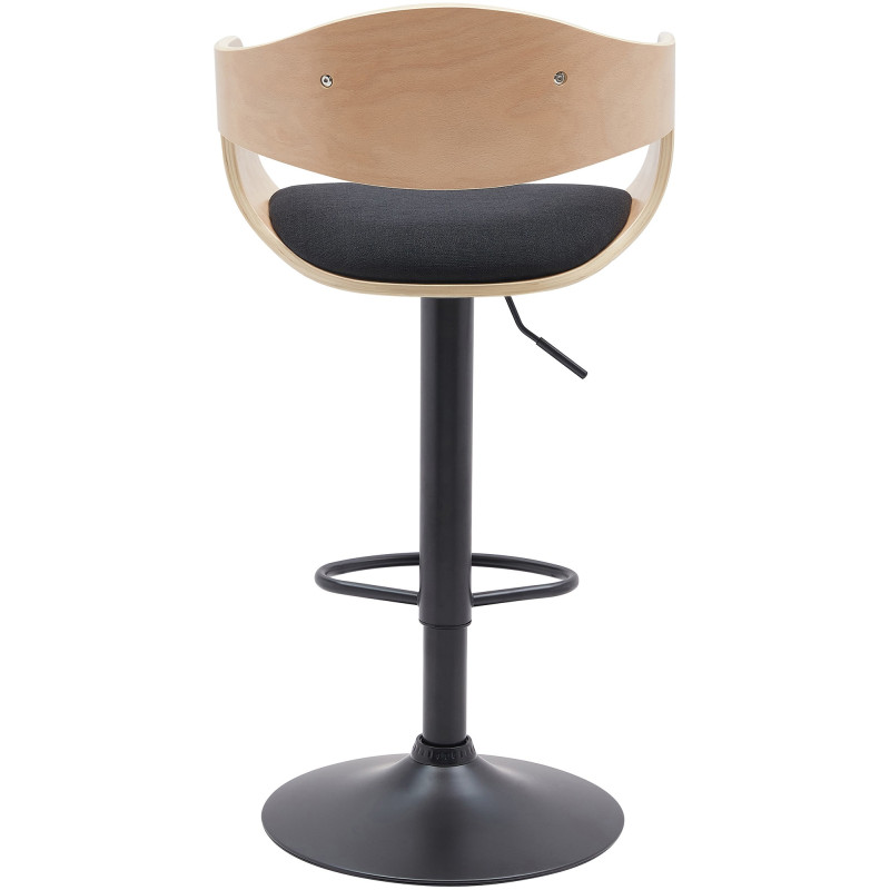 Tabouret de bar Kingston B, tissu naturel/noir