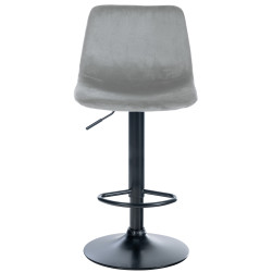 Tabouret de bar Divo, velours, noir et gris