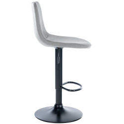 Tabouret de bar Divo, velours, noir et gris