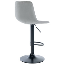 Tabouret de bar Divo, velours, noir et gris