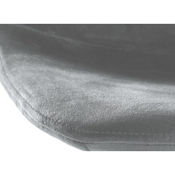 Tabouret de bar Divo, velours, noir et gris