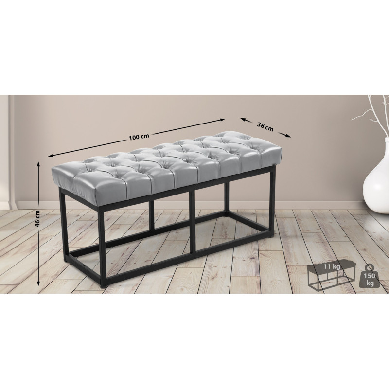 Banc en cuir artificiel Amun B100
