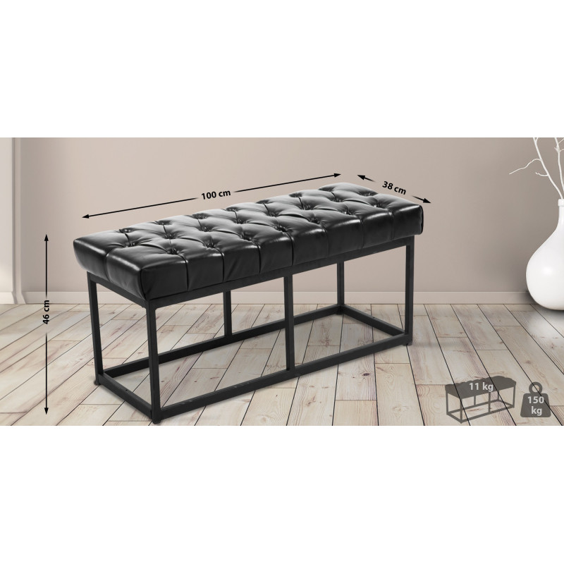Banc en cuir artificiel Amun B100