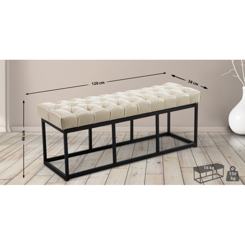 Banc en cuir artificiel Amun B120