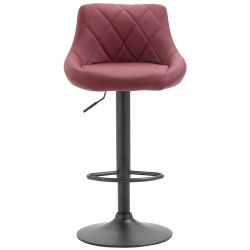 Tabouret de bar Lazio, similicuir, noir et bordeaux