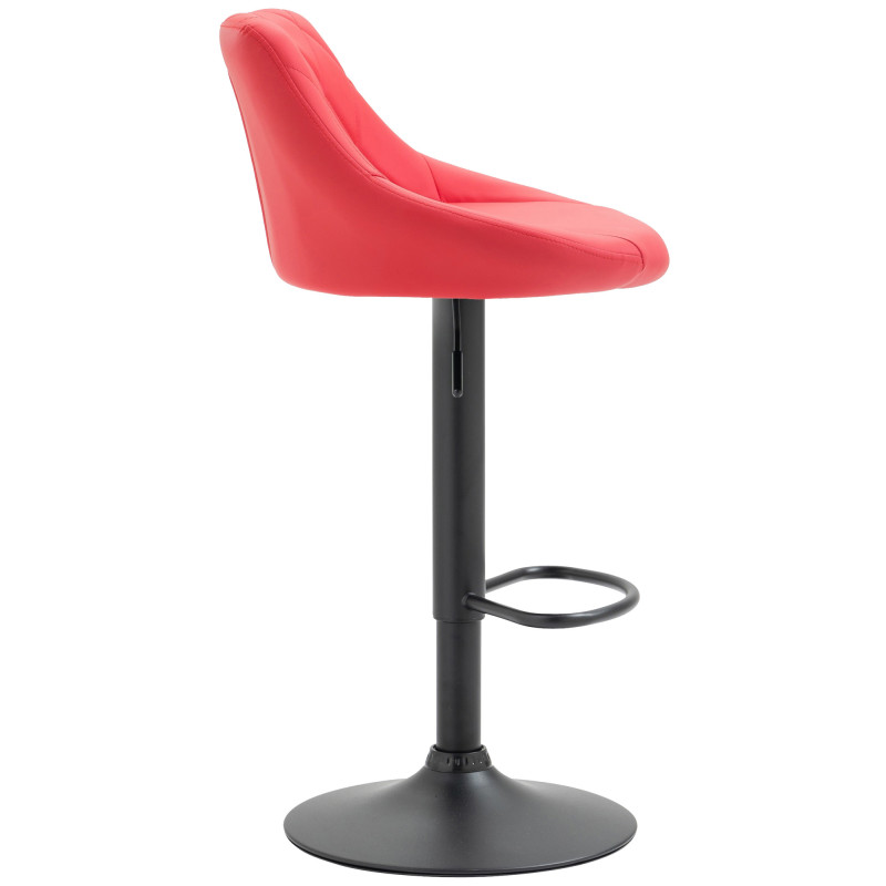 Tabouret de bar Lazio, similicuir, noir et rouge
