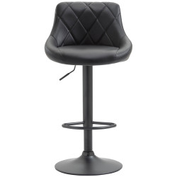Tabouret de bar Lazio, similicuir, noir