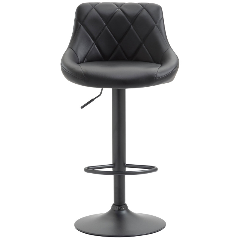 Taburete de bar Lazio, imitación de cuero, negro