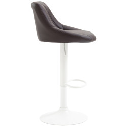 Tabouret de bar Lazio, similicuir, blanc/marron