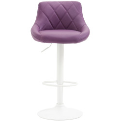 Tabouret de bar Lazio, similicuir, blanc/violet