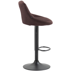 Tabouret de bar Lazio, tissu noir et marron