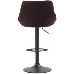 Tabouret de bar Lazio, tissu noir et marron