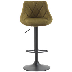 Tabouret de bar Lazio, tissu, noir/vert