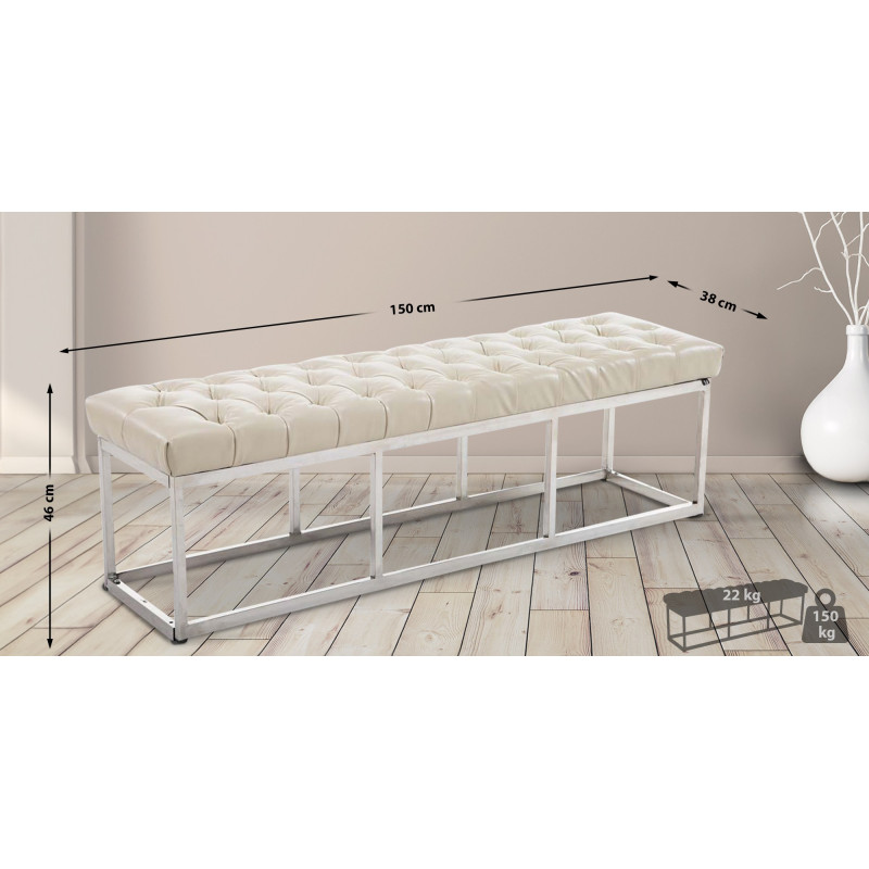 Banc en cuir artificiel Amun E150
