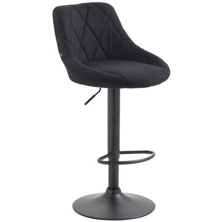 Tabouret de bar Lazio, tissu noir