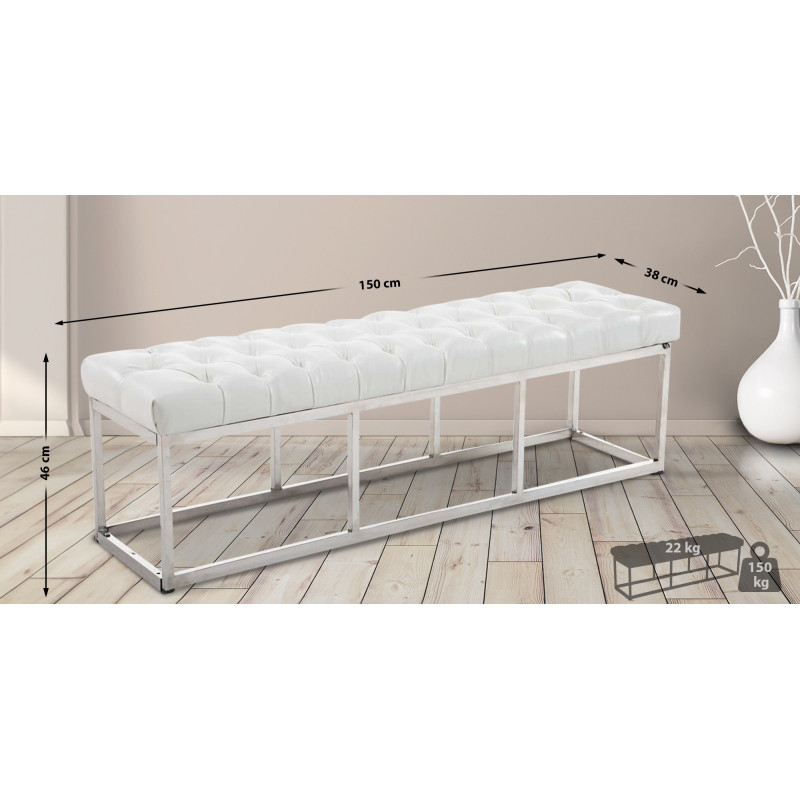 Banc en cuir artificiel Amun E150