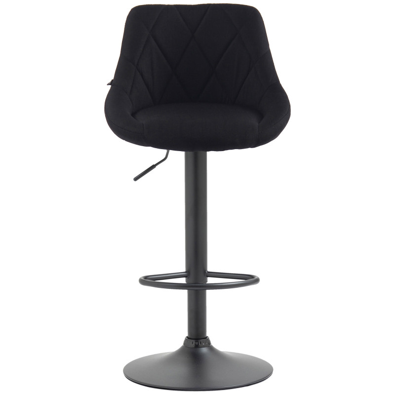 Tabouret de bar Lazio, tissu noir