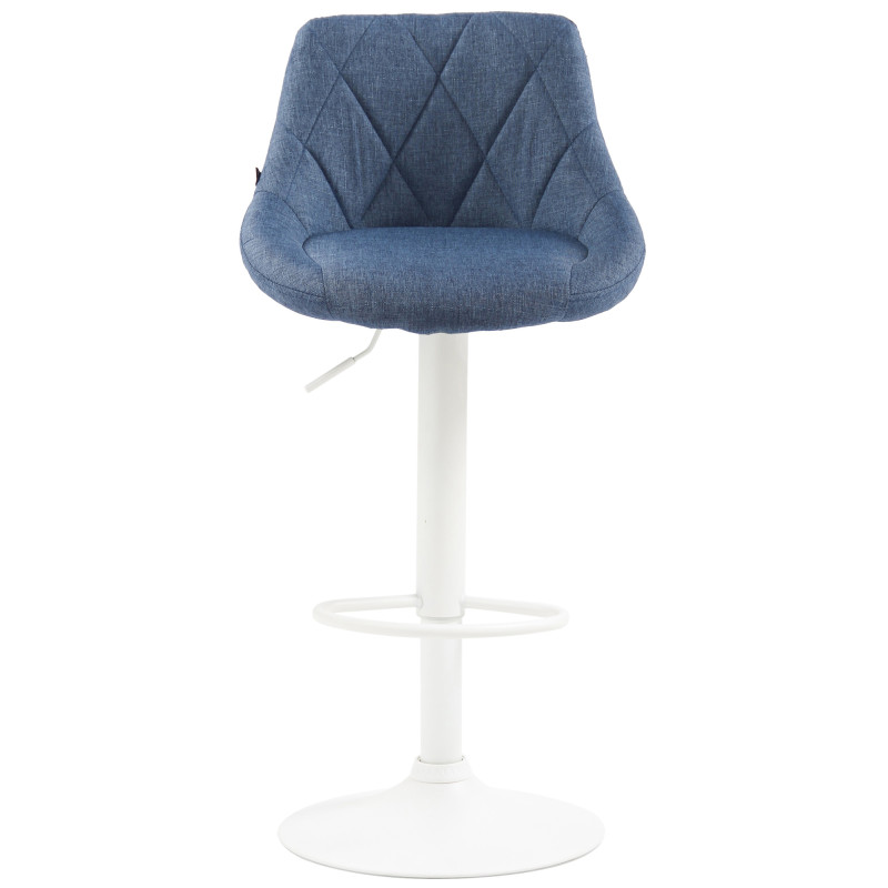 Tabouret de bar Lazio, tissu, blanc/bleu
