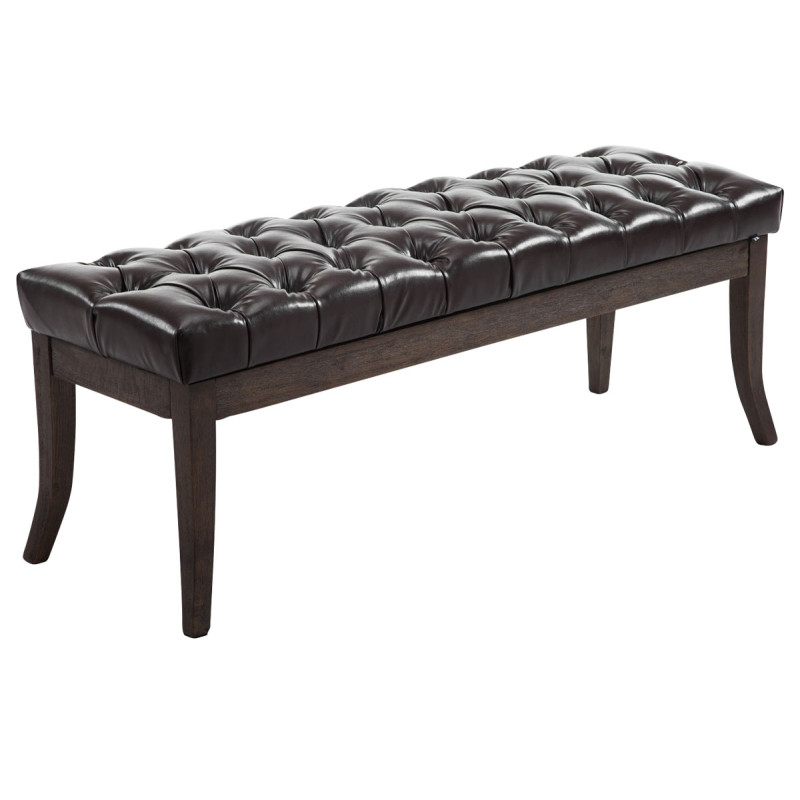 Banc Ramsès simili cuir antique foncé 150