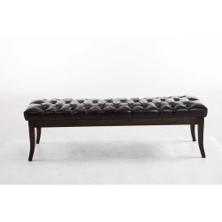 Banc Ramsès simili cuir antique foncé 150