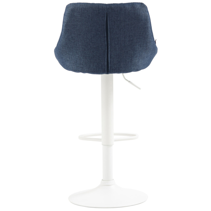 Tabouret de bar Lazio, tissu, blanc/bleu