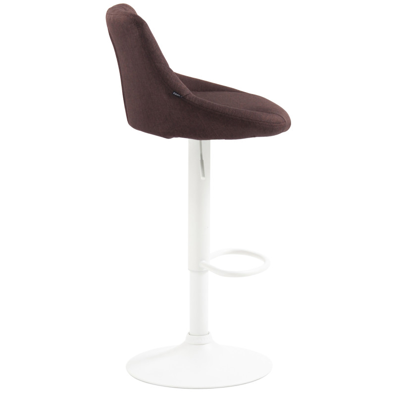 Tabouret de bar Lazio, tissu, blanc/marron