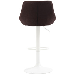 Tabouret de bar Lazio, tissu, blanc/marron