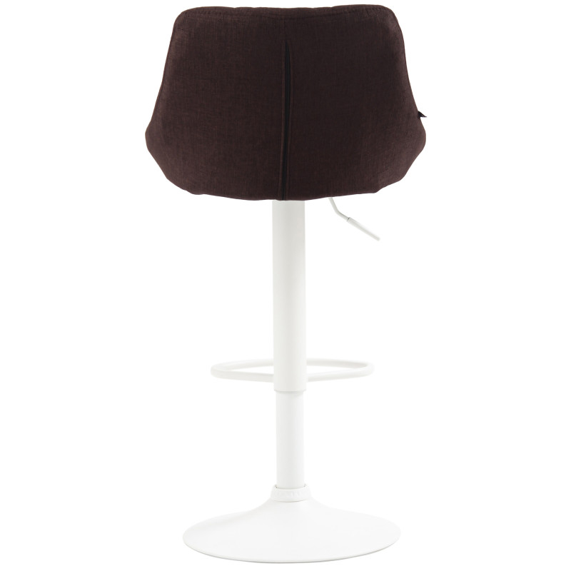 Tabouret de bar Lazio, tissu, blanc/marron