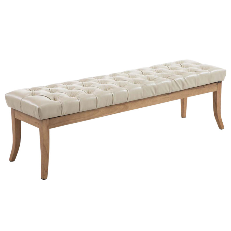 Banc Ramsès, cuir artificiel antique clair 150