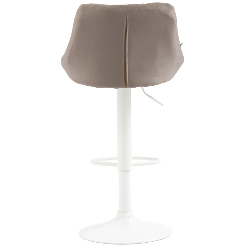 Tabouret de bar Lazio, tissu, blanc/crème