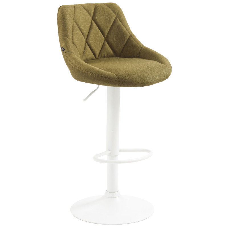 Tabouret de bar Lazio, tissu, blanc/vert